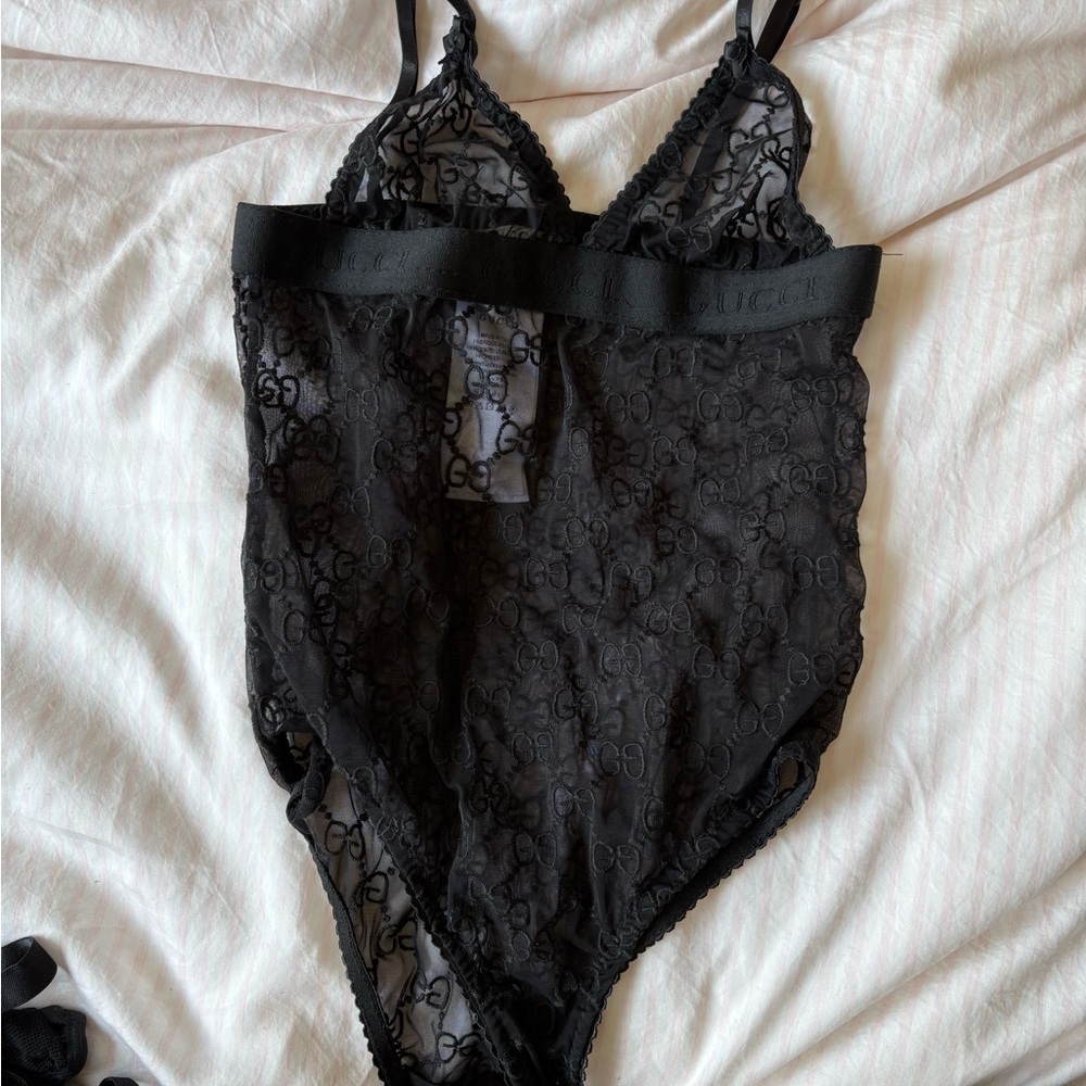 Gucci Black Lace Bodysuit